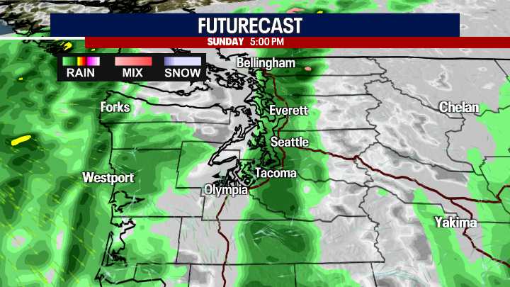 Morning fog with damp weather later in Seattle