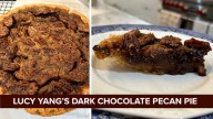 Lucy Yang's Dark Chocolate Pecan Pie recipe for Thanksgiving holiday season