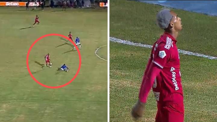 Golazo de Dylan Borrero causó fuerte dolor en un defensa de Boyacá Chicó: lo dejó en el suelo