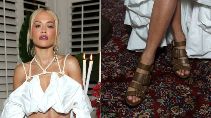 Rita Ora Straps Into Zimmermann’s Orla Buckle Sandal in L.A.