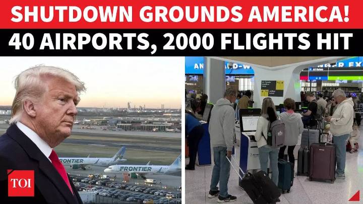 U.S. Aviation Crisis Explodes: 2000 Flights, 40 Airports, 1000s Of Passengers GROUNDED Amid Shutdown