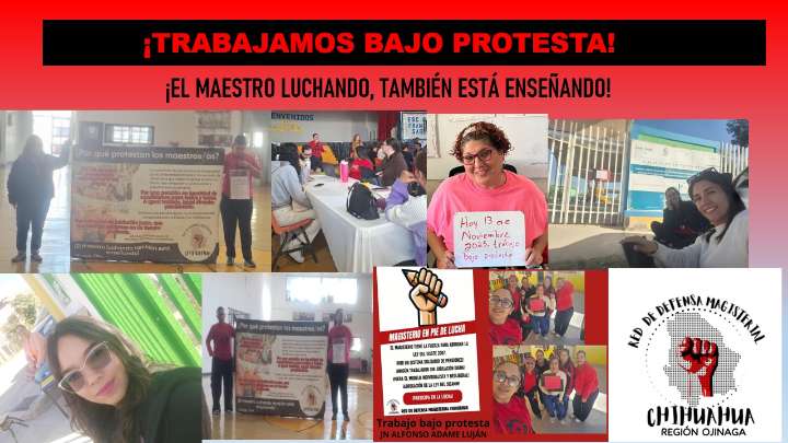 Maestros de Ojinaga se unen a la protesta nacional del Magisterio «Por una jubilación digna y un servicio médico justo»