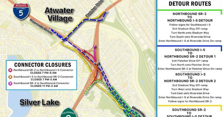 Overnight closures coming to 2 and 5 freeway interchange this month