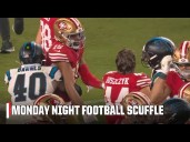 Monday Night Football SCUFFLE 👀 Jauan Jennings and Tre’von Moehrig SEPARATED postgame