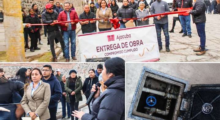 Ajacuba entrega rehabilitación de la línea de agua potable en la avenida Francisco I. Madero