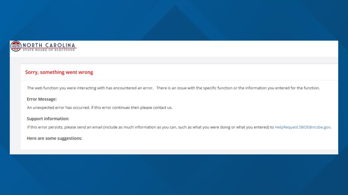 NC voter information lookup tool down