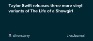 Taylor Swift releases three more vinyl variants of The Life of a Showgirl: ohnotheydidnt