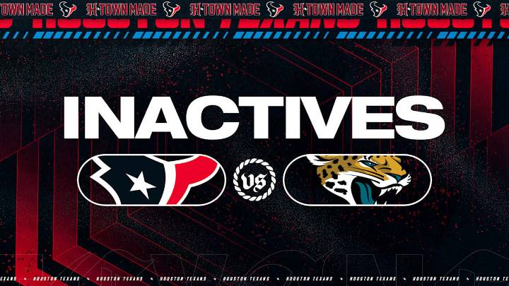 Texans Inactives: Week 10 vs Jacksonville Jaguars