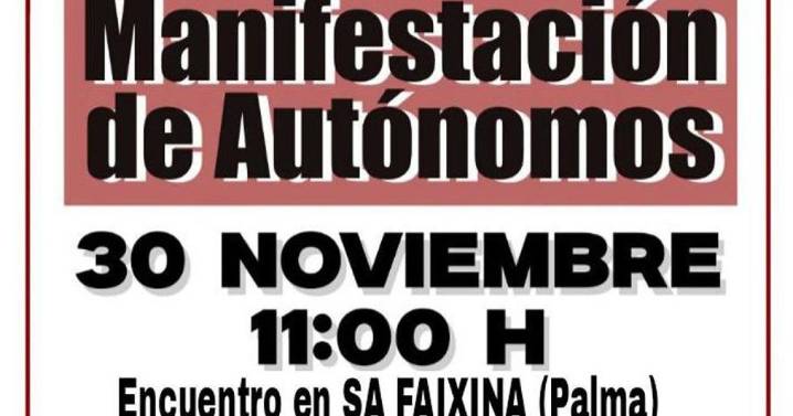 Convocan una manifestación de autónomos en Palma