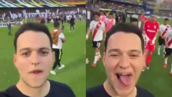 Quién es el joven que se hizo viral tras la piña de Salas al final del clásico