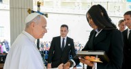 Naomi Campbell Suits Up to Meet Pope Leo XIV