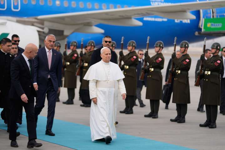 Pope Leo XIV encourages Turkey to be a force for stability and peace as he opens first foreign trip