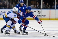 Deadspin | In rare home win, Rangers edge Blues to end 4-game skid