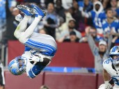 Goff, Gibbs and Campbell lead the Lions to a 44-22 win over the Commanders in front of Trump