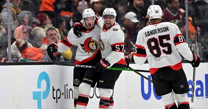 Otawa Senators score 3-2 victory over Ducks