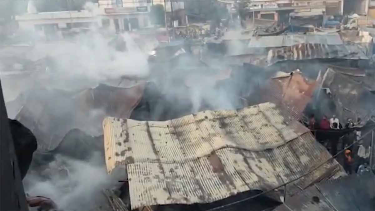 Massive fire at Kanpur market: Over 100 shops gutted in blaze; shopkeepers allege foul play