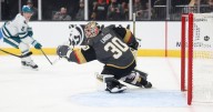 Hertl scores twice, Lindbom gets his 1st NHL win in the Knights' 4