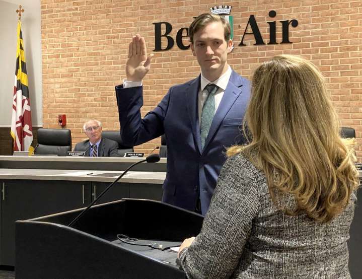 Etting Hanley sworn-in Mayor Bel Air Board Commissioners