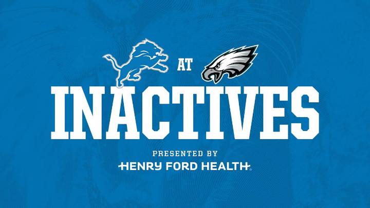 INACTIVES: Lions at Eagles