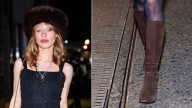 Ivy Getty Joins the Season’s Suede-boot Trend at Printemps’ Event