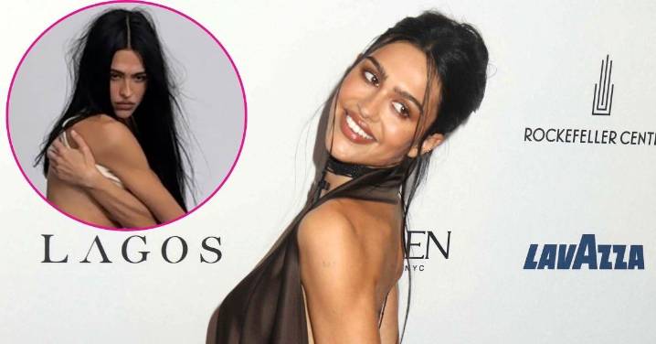 Topless Amelia Hamlin Poses in Nothing But Skinny Jeans: Photo