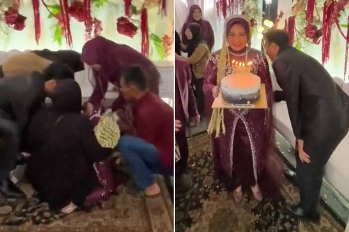 Bride Pretends to Faint During Wedding to Give Her Husband a Birthday Surprise
