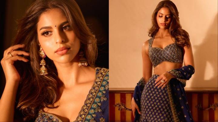 Suhana Khan’s Blue Silk Lehenga Look Sets A New Standard In Festive Fashion