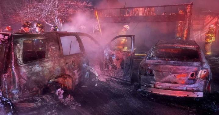 2 hospitalized in Chesterfield Twp house fire that spread to cars