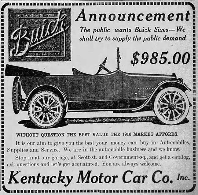 Our Rich History: The automobile craze and Kentucky Motors