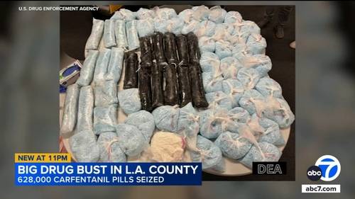 628,000 carfentanil pills seized in Los Angeles County DEA operation