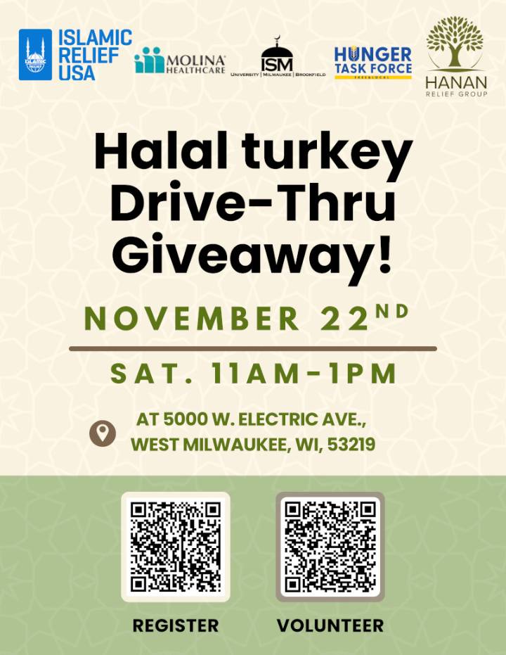 Halal Turkey Drive-Thru Giveaway on November 22