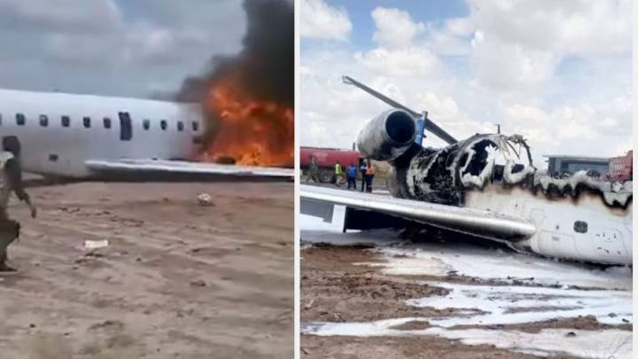 Avión con funcionarios dentro se sale de la pista y se prende en llamas, un pasajero grabó la tragedia