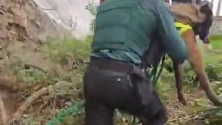 La Guardia Civil rescata a 'Roma', un perro atrapado en una zona de difícil acceso en Barbastro