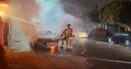 Incendian vehículo en Rosarito; se presume que pudo ser intencional
