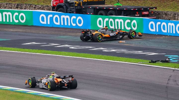 Oscar Piastri comete error y quedó fuera de la Sprint de Brasil