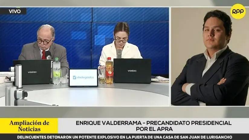 Enrique Valderrama plantea "shock integral de seguridad": propone aumentar a 250 mil los policías y construir hasta 24 penales