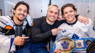Star Wears: Maple Leafs award WWE belt to player of game