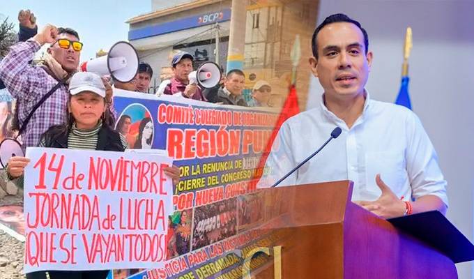 José Jerí no será recibido en Puno: dirigentes exigen su renuncia a la presidencia