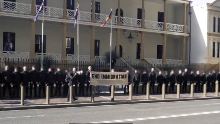 Nazis previously held ‘end immigration’ rally outside NSW parliament