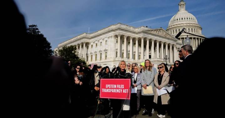 Photos of Marjorie Taylor Greene standing with Epstein survivors before House votes on Epstein files