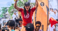 ¡ORGULLO! Vania Torres se coronó campeona mundial de surf en El Salvador [VIDEO] Surfista nacional y chica reality logró imponerse a la argentina Lucía Cosoleto y la brasileña Aline Adsaka en una ajus