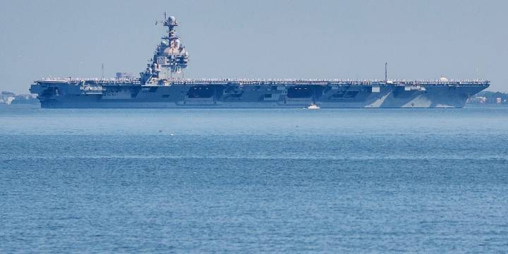 Most advanced US aircraft carrier adds to the growing fleet of warships near Venezuela