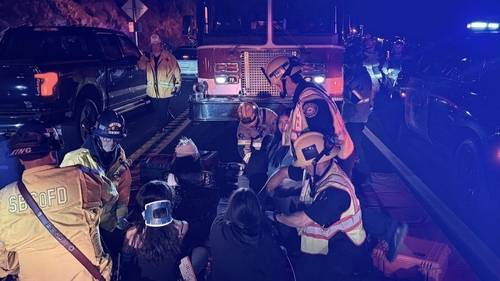 20 injured after bus carrying teens returning from church camp overturns on winding SoCal road