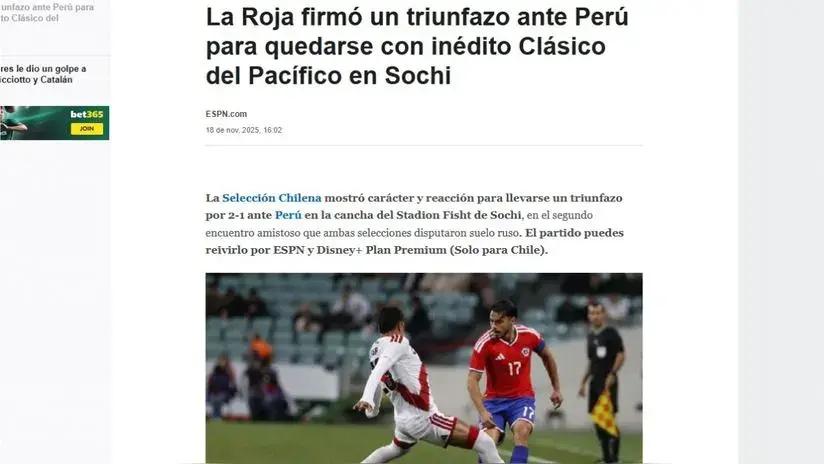 Perú vs Chile: así reaccionó la prensa chilena al triunfo con 10 jugadores en amistoso
