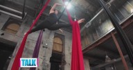 Heather confronts her fear of heights at Iron City Circus Arts