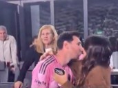Lionel Messi le dio un tierno beso a Antonela Roccuzzo y ya palpita la final de la MLS contra su "bestia negra" Thomas Müller: "Un pasito más"