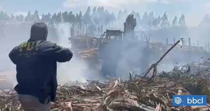 Queman 7 máquinas forestales en Cunco: es el cuarto ataque incendiario en 72 horas en La Araucanía