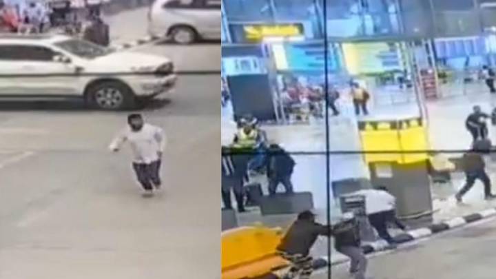 Bengaluru Airport drama: Man tries to attack taxi drivers with sickle, CISF acts fast to save the day
