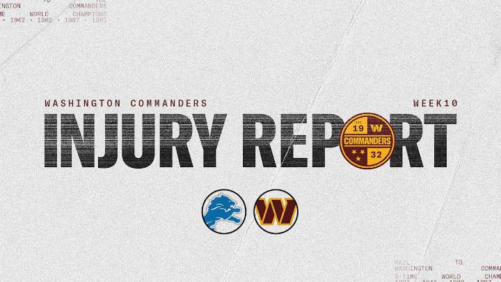 Commanders vs. Lions Week 10 injury report