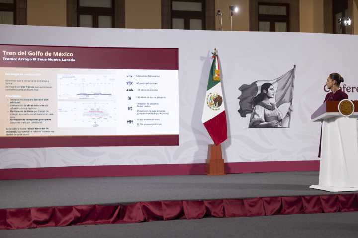 Sheinbaum encabeza banderazo del inicio de obras del tren Saltillo